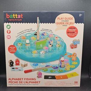 Battat Education Alphabet Fishing Magnetic Learning Set – Ages 2+ – Wooden Lette